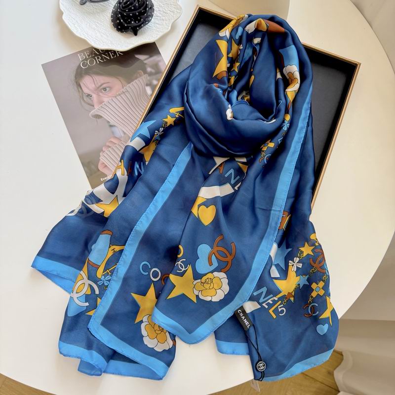 Chanel silk scarf 90-180cm E52 (11)
