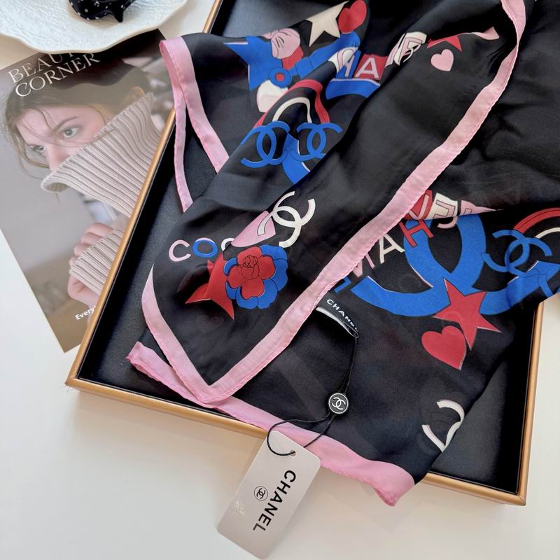 Chanel silk scarf 90-180cm E52 (15)