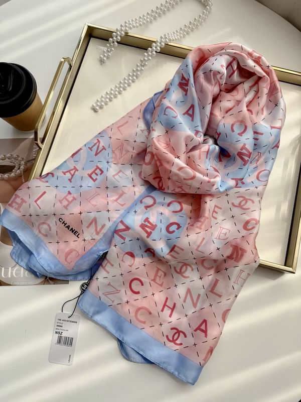 Chanel silk scarf 90-180cm E57 (2)
