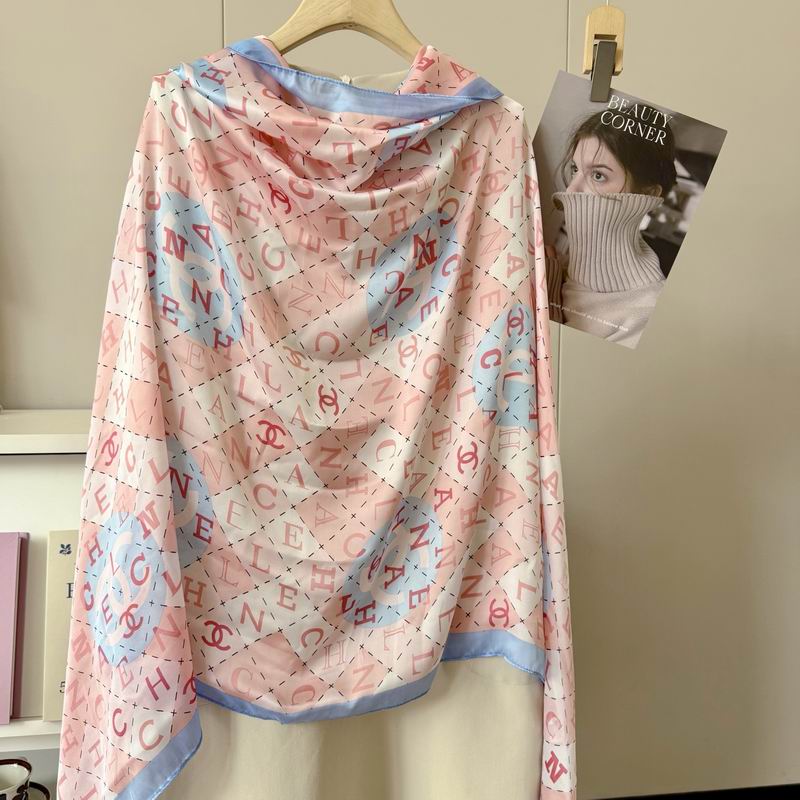 Chanel silk scarf 90-180cm E57 (4)