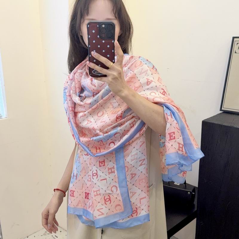 Chanel silk scarf 90-180cm E57 (6)