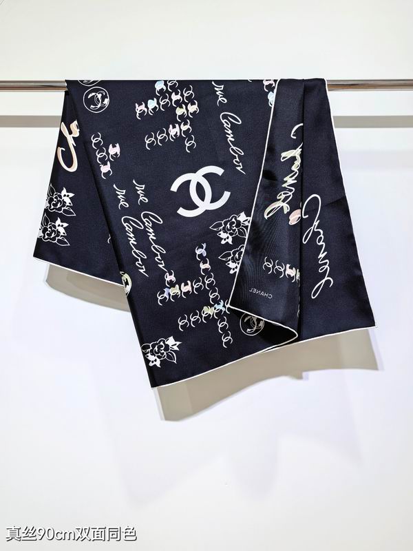 Chanel silk scarf 90X90cm E08 (4)