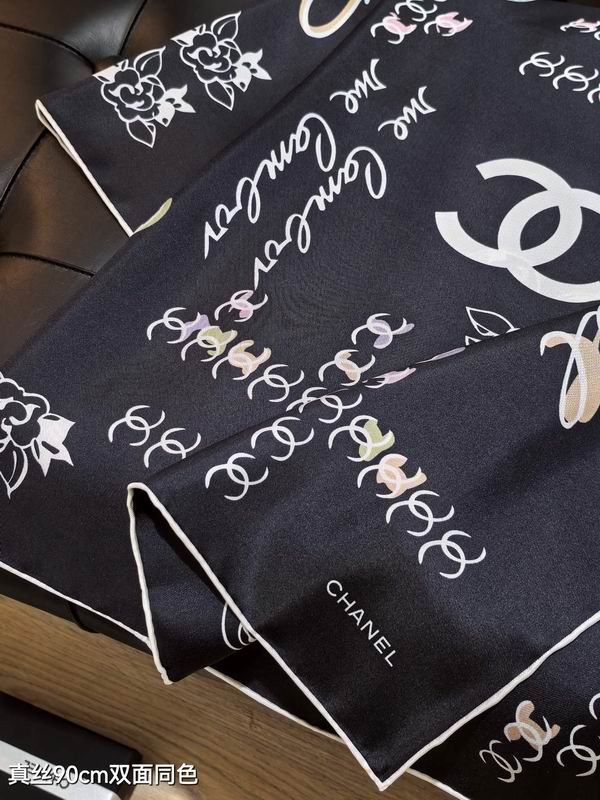 Chanel silk scarf 90X90cm E08 (6)