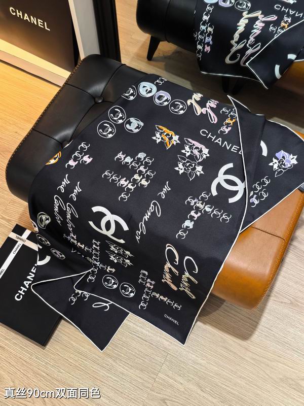 Chanel silk scarf 90X90cm E08 (7)