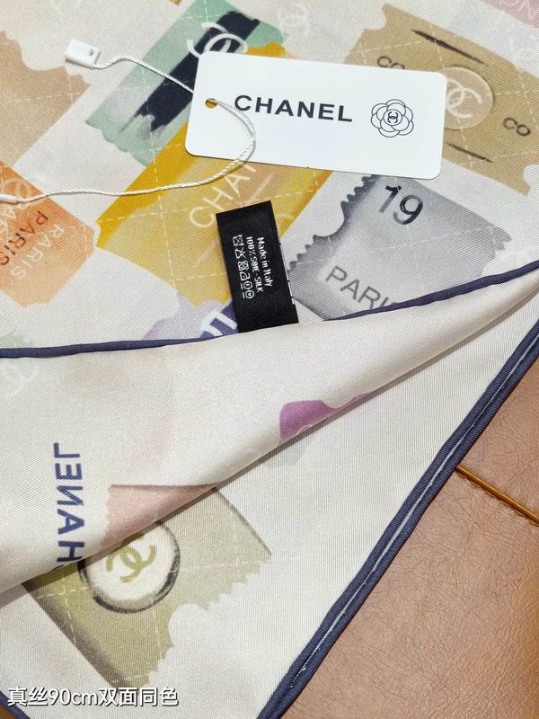 Chanel silk scarf 90X90cm E18 (4)