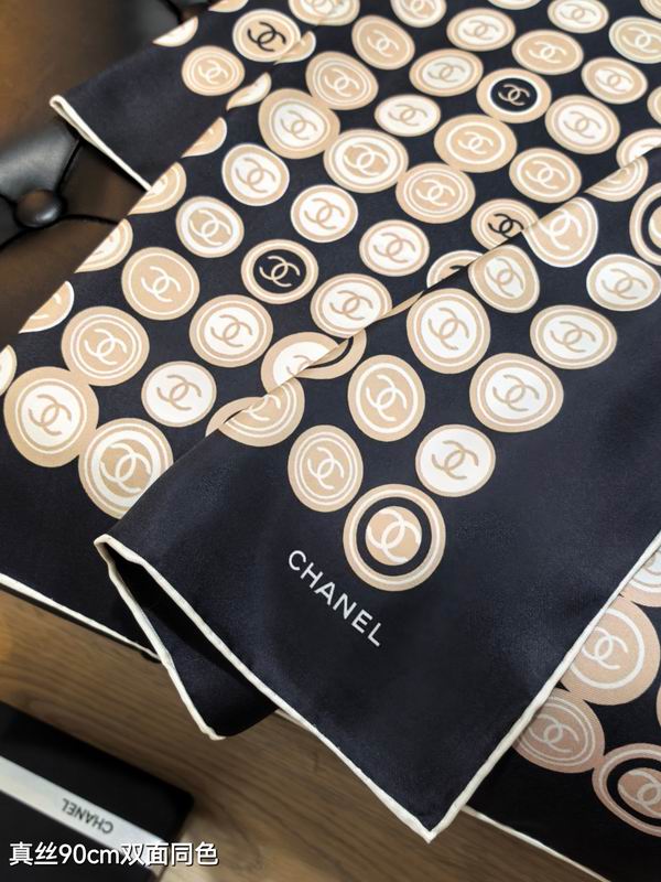 Chanel silk scarf 90X90cm E20 (5)