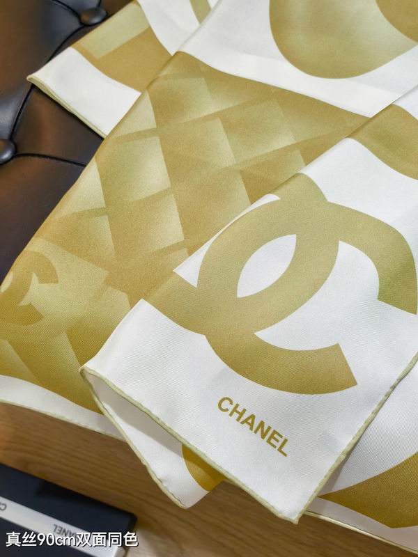Chanel silk scarf 90X90cm E21 (5)