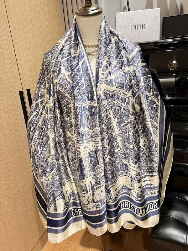 Dior silk scarf 180X90cm E15 (4)