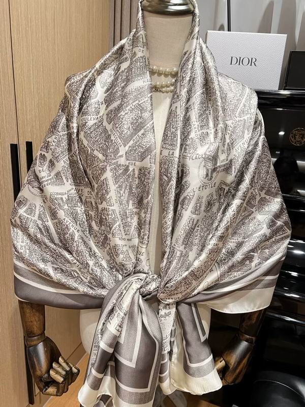 Dior silk scarf 180X90cm E15 (6)
