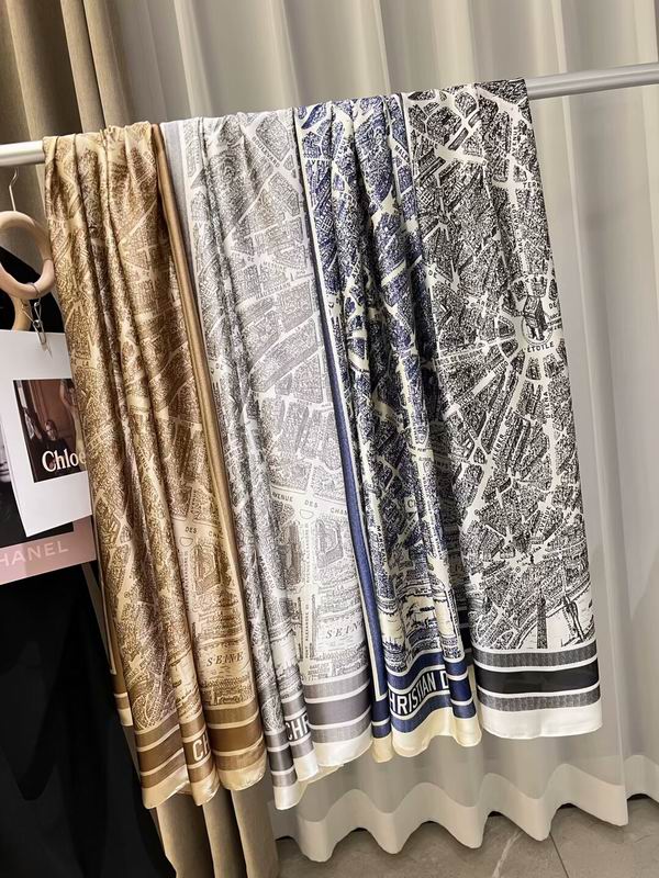 Dior silk scarf 180X90cm E15 (9)