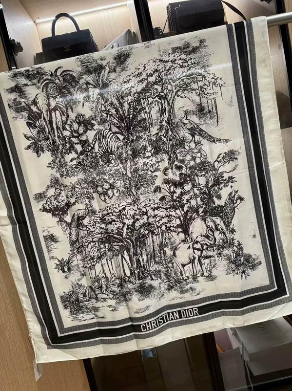 Dior silk scarf 180X90cm E35 (3)
