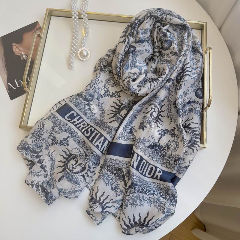 Dior silk scarf 90-180cm E09 (10)