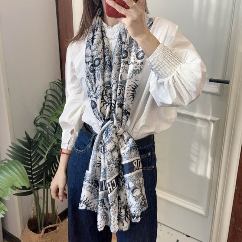 Dior silk scarf 90-180cm E09 (11)