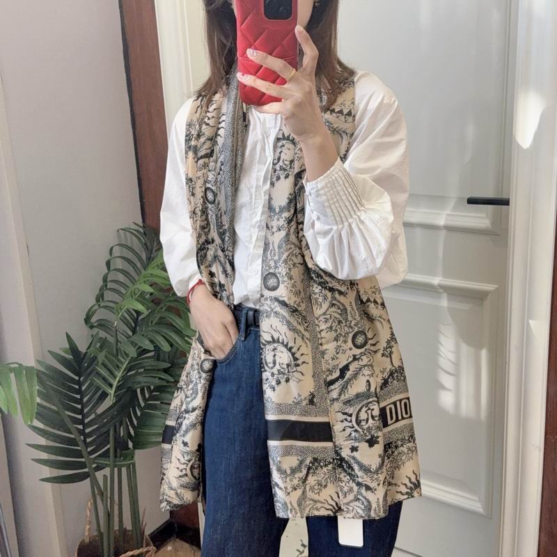 Dior silk scarf 90-180cm E09 (2)