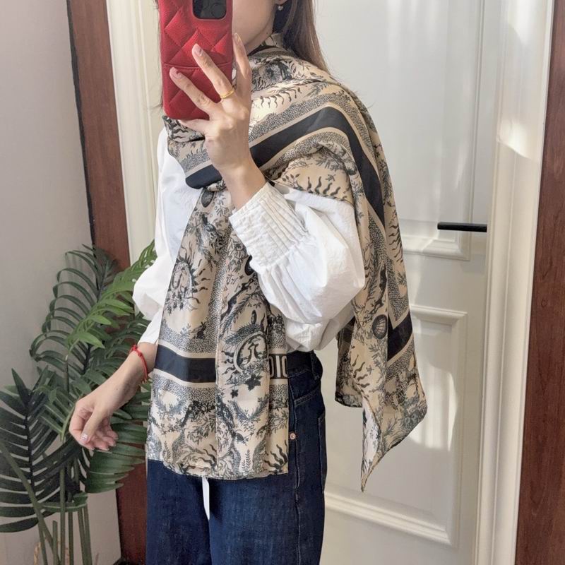 Dior silk scarf 90-180cm E09 (3)