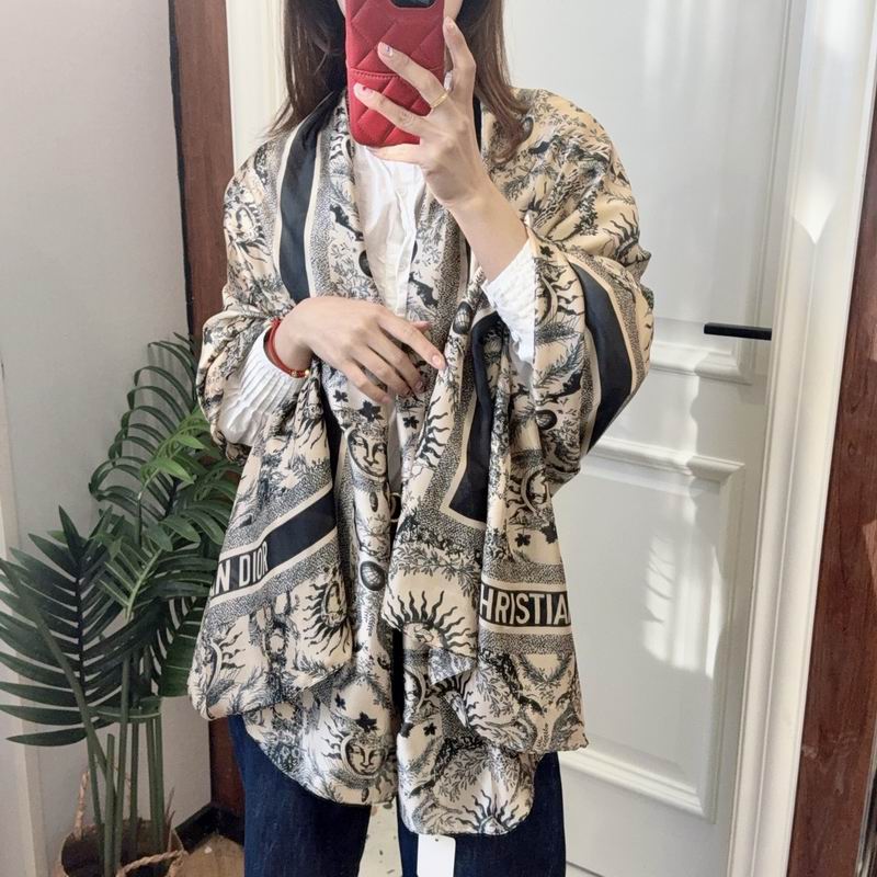 Dior silk scarf 90-180cm E09 (4)