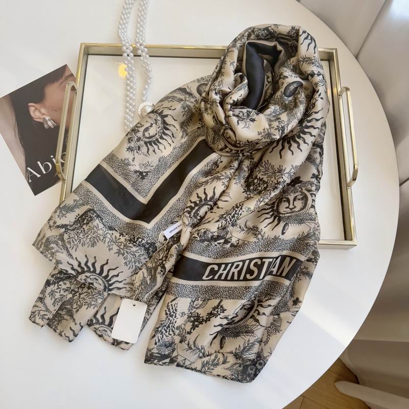 Dior silk scarf 90-180cm E09 (5)