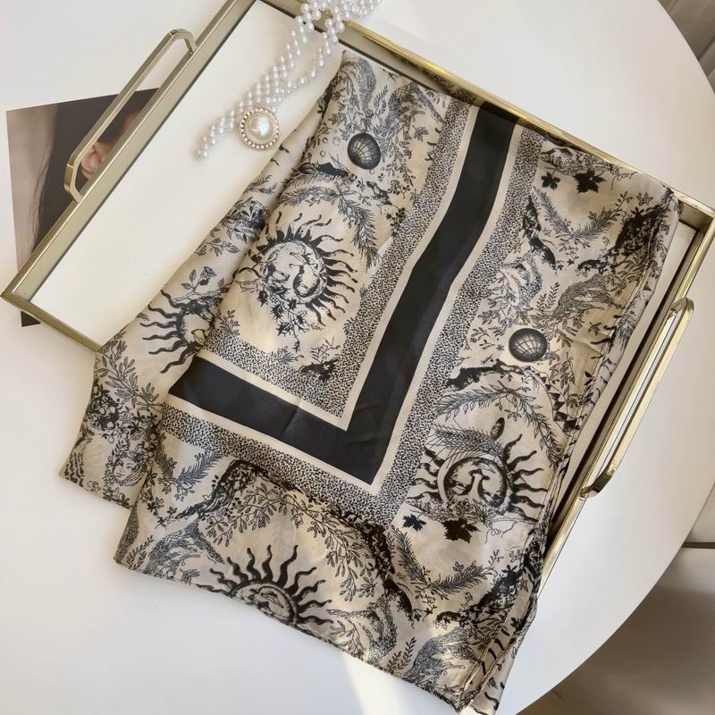 Dior silk scarf 90-180cm E09 (6)