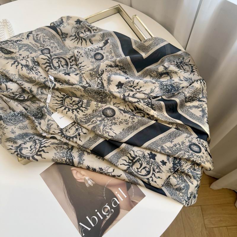 Dior silk scarf 90-180cm E09 (7)