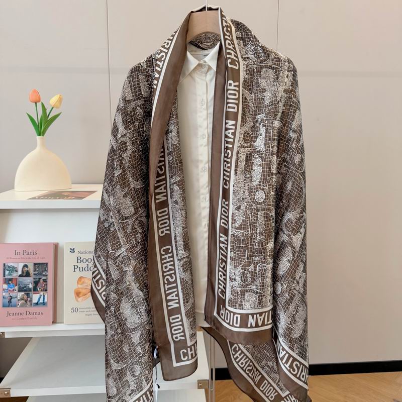 Dior silk scarf 90-180cm E10 (10)