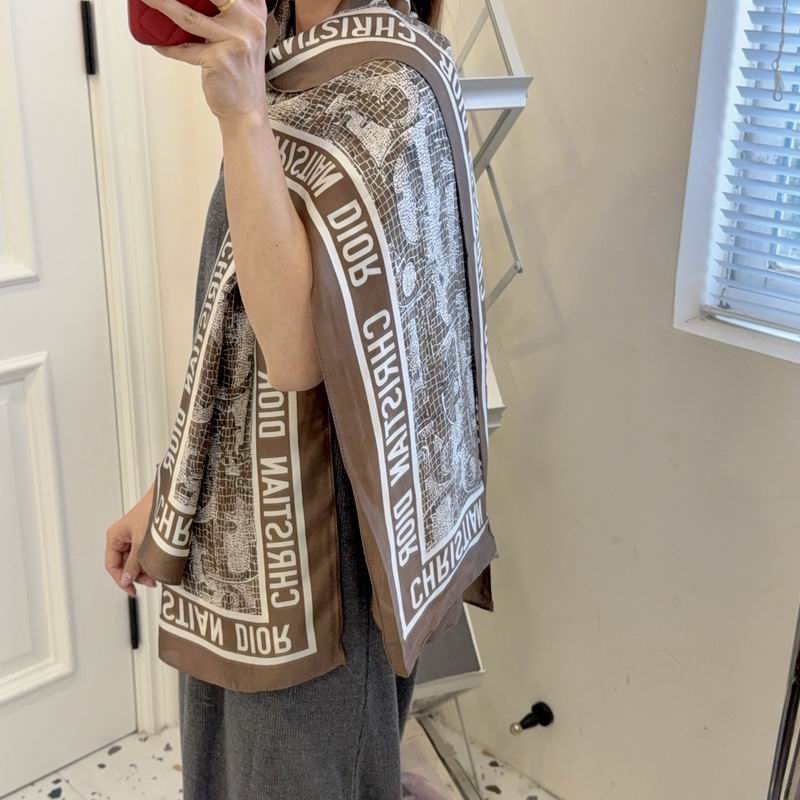 Dior silk scarf 90-180cm E10 (12)