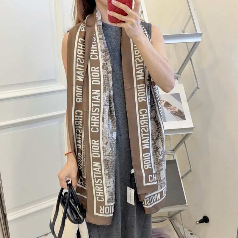 Dior silk scarf 90-180cm E10 (13)