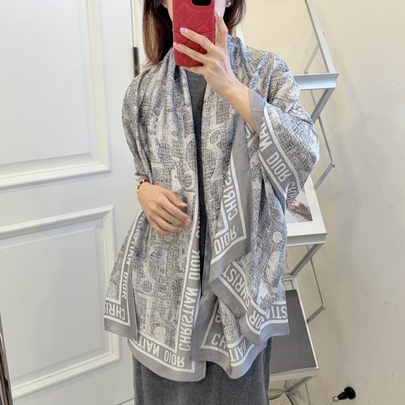 Dior silk scarf 90-180cm E10 (14)
