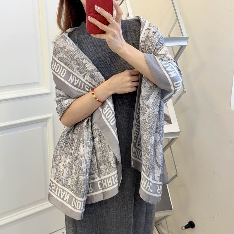 Dior silk scarf 90-180cm E10 (15)