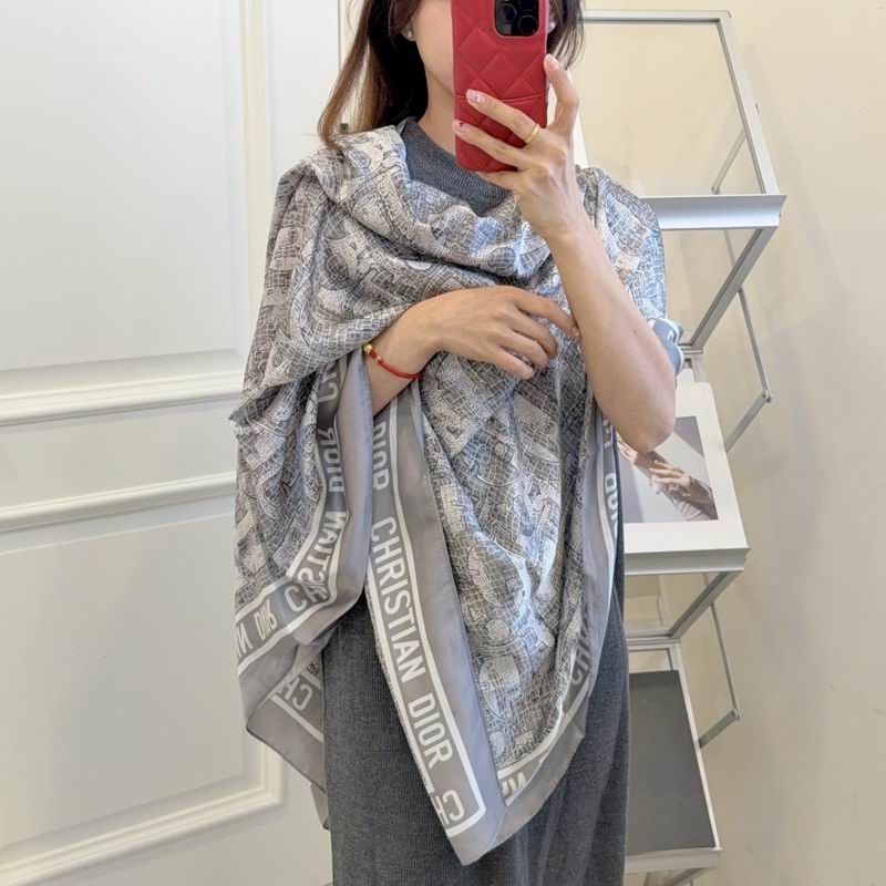 Dior silk scarf 90-180cm E10 (16)