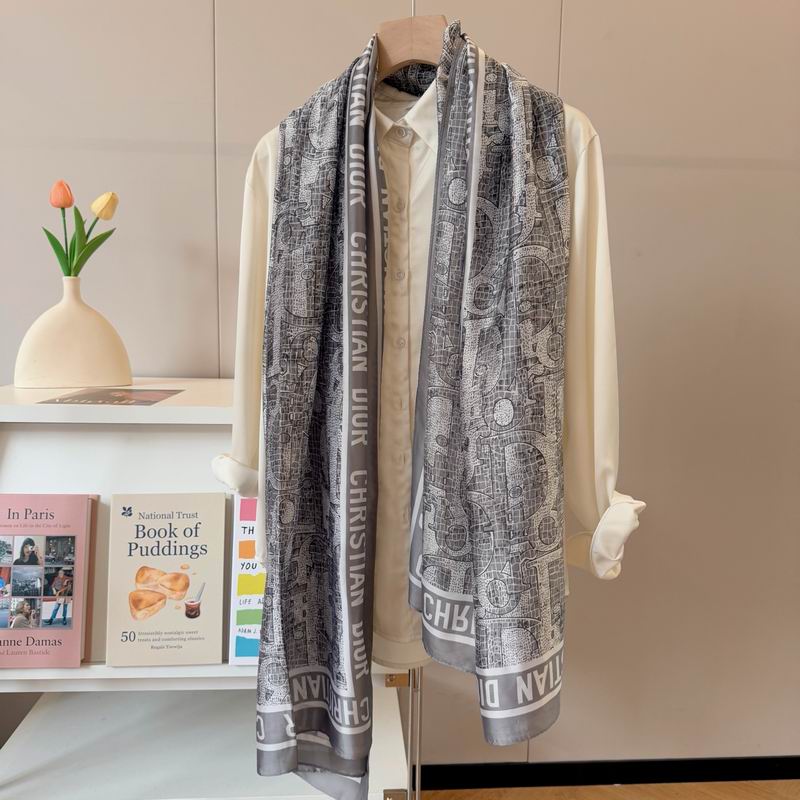 Dior silk scarf 90-180cm E10 (17)
