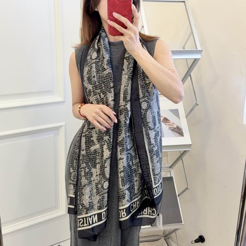Dior silk scarf 90-180cm E10 (2)