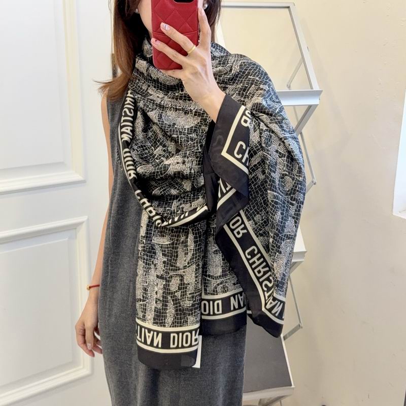 Dior silk scarf 90-180cm E10 (3)