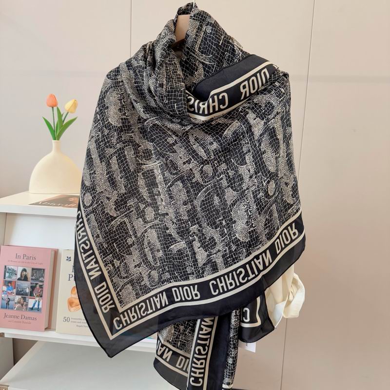 Dior silk scarf 90-180cm E10 (6)