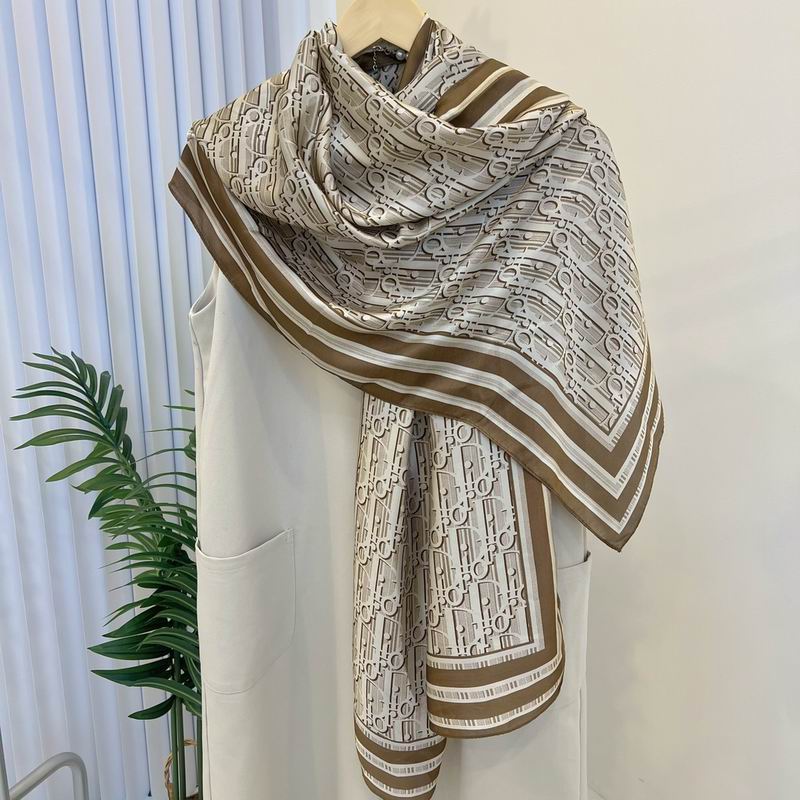 Dior silk scarf 90-180cm E30 (11)