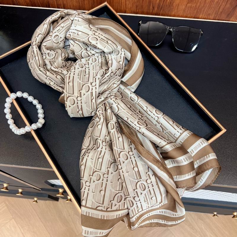 Dior silk scarf 90-180cm E30 (13)