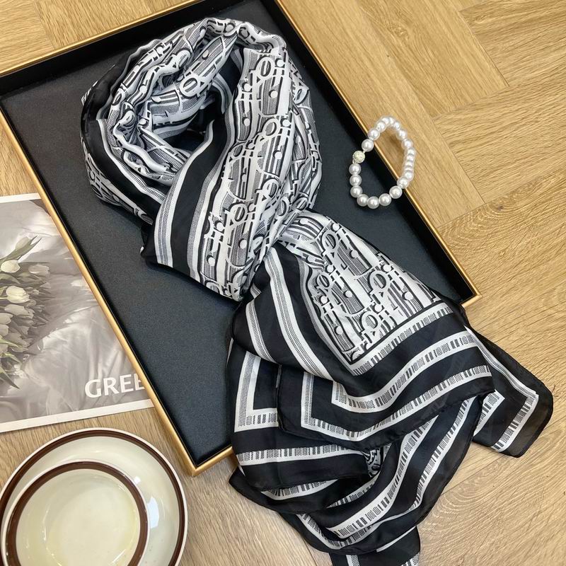 Dior silk scarf 90-180cm E30 (18)