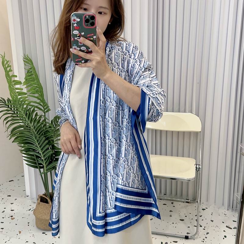 Dior silk scarf 90-180cm E30 (21)