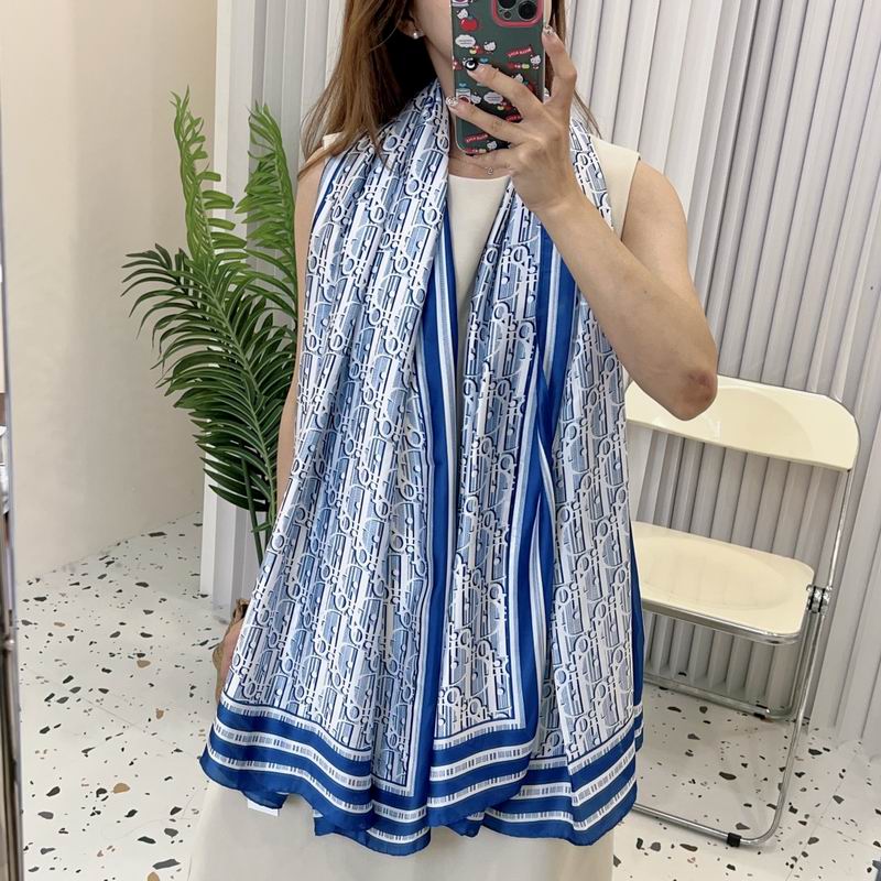 Dior silk scarf 90-180cm E30 (22)