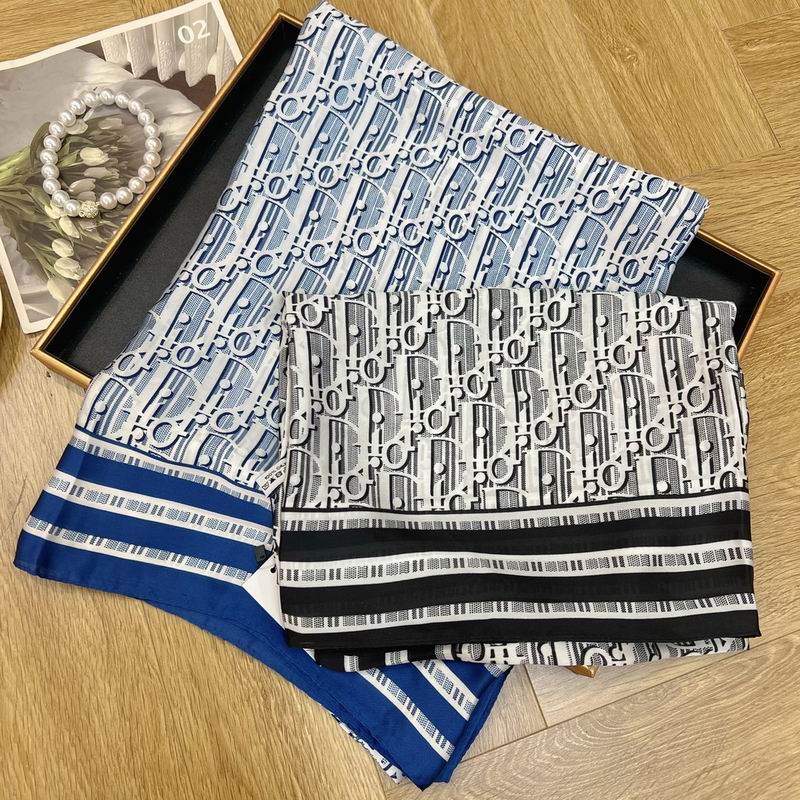 Dior silk scarf 90-180cm E30 (23)