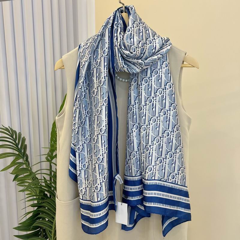 Dior silk scarf 90-180cm E30 (27)