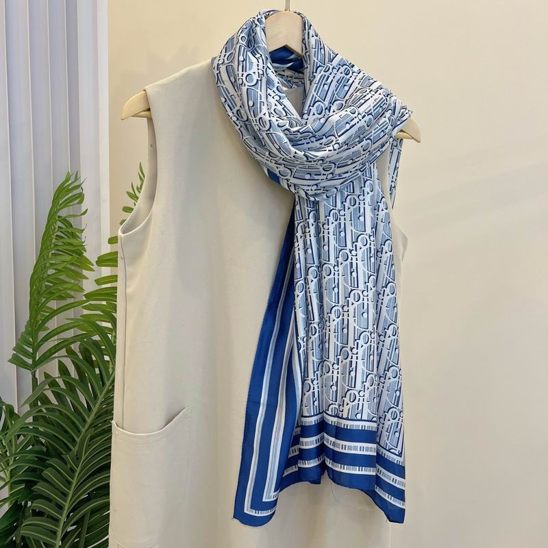 Dior silk scarf 90-180cm E30 (28)