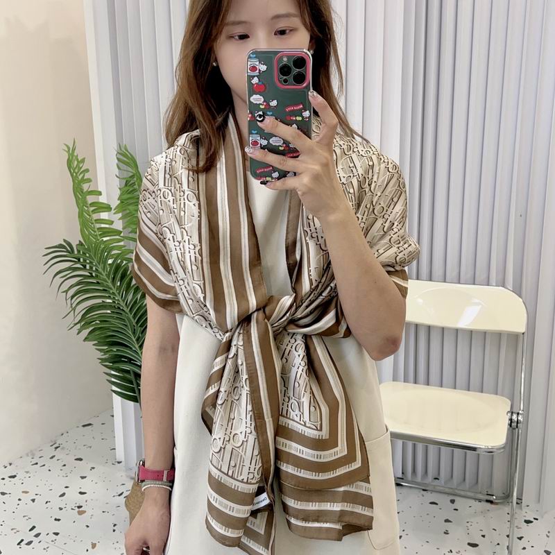 Dior silk scarf 90-180cm E30 (8)