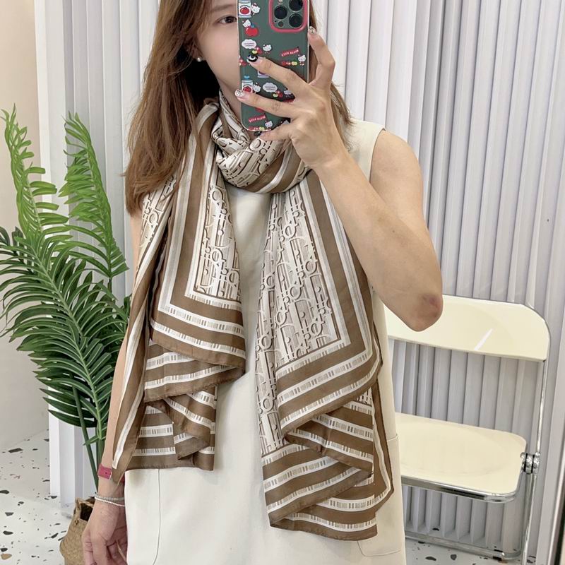 Dior silk scarf 90-180cm E30 (9)