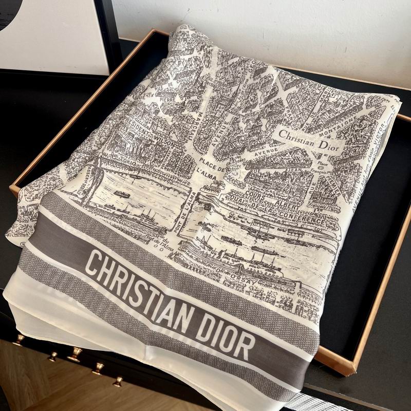 Dior silk scarf 90-180cm E36 (11)