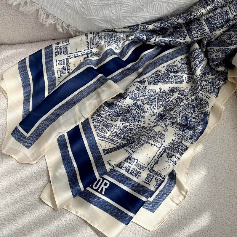 Dior silk scarf 90-180cm E36 (6)