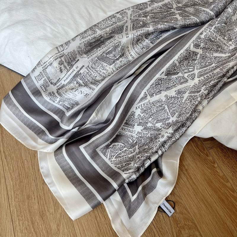 Dior silk scarf 90-180cm E36 (9)