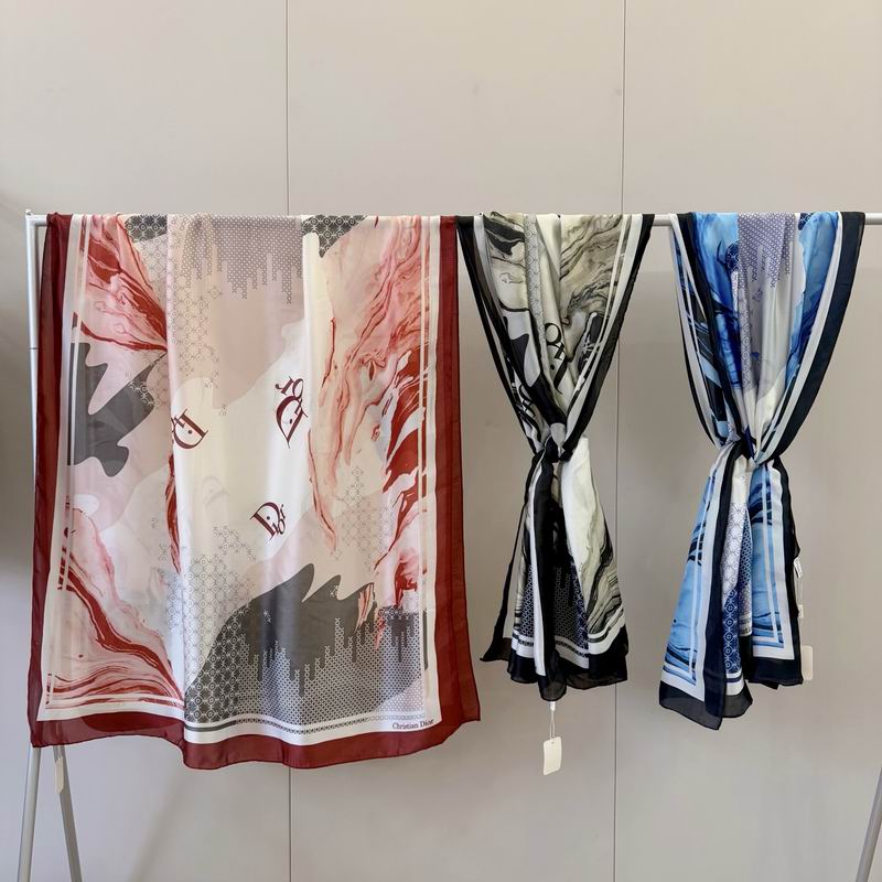 Dior silk scarf 90-180cm E37 (1)