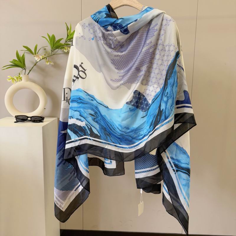 Dior silk scarf 90-180cm E37 (12)
