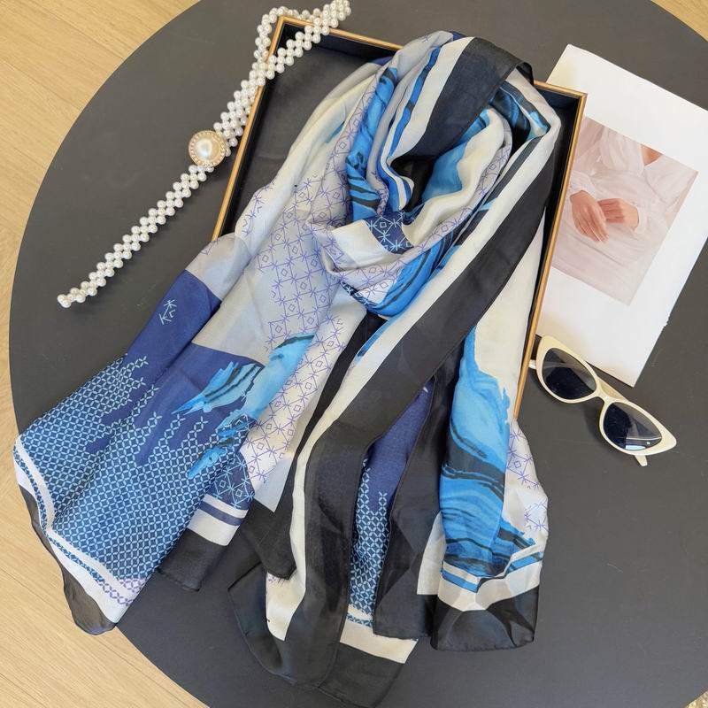 Dior silk scarf 90-180cm E37 (13)