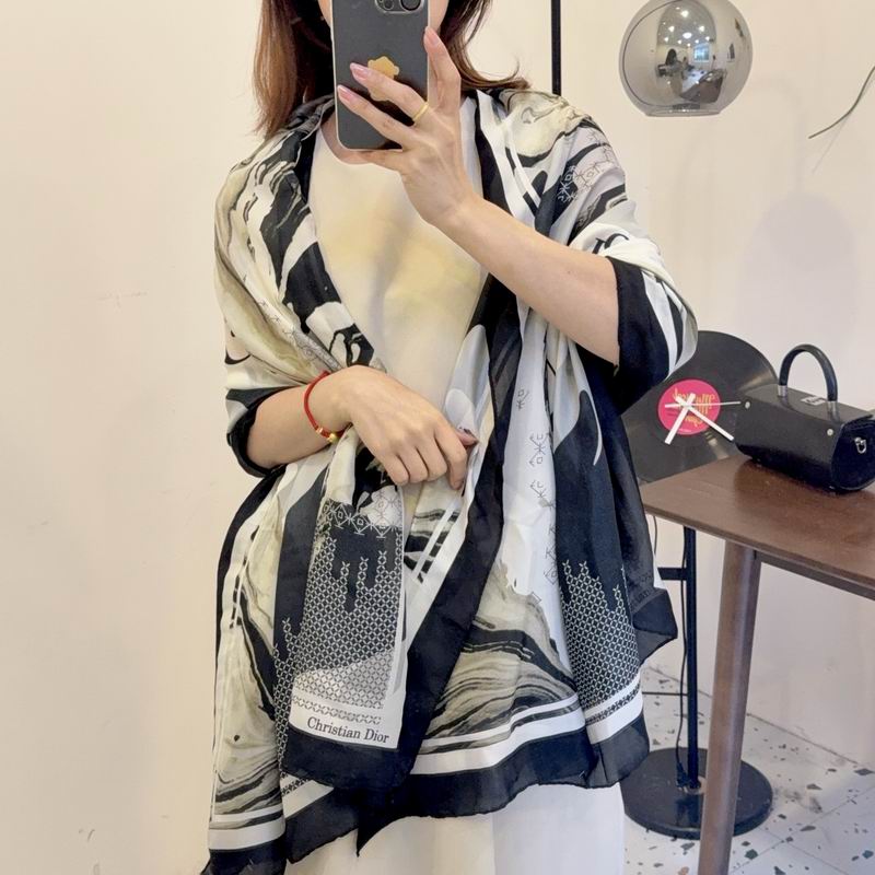 Dior silk scarf 90-180cm E37 (15)